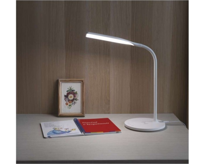 Stolní LED lampa Oscar s bezdrátovým nabíjením bílá
