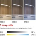 Stolní LED lampa Oscar s bezdrátovým nabíjením bílá