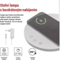 Stolní LED lampa Oscar s bezdrátovým nabíjením bílá