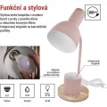 Stolní lampa Poppy růžová