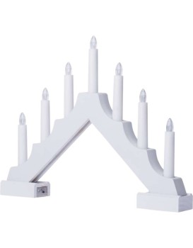 Dřevěný LED svícen Kija s časovačem 29 cm teplá bílá