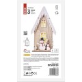 Dřevěná LED dekorace Snowi s časovačem 28,5 cm teplá bílá