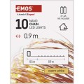 Vánoční měděný LED řetěz NANO 0,9 m s časovačem teplá bílá