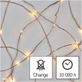 Vánoční měděný LED řetěz NANO 0,9 m s časovačem teplá bílá