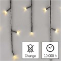 LED vánoční rampouchy Rasta s programy 3,6 m teplá bílá