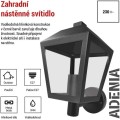 Zahradní nástěnné svítidlo Adenia se spodním uchycením černé