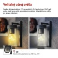Zahradní nástěnné svítidlo Zala černé