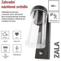 Zahradní nástěnné svítidlo Zala s čidlem soumraku černé