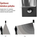 Zahradní nástěnné svítidlo Zala s čidlem soumraku černé
