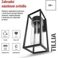 Zahradní nástěnné svítidlo Tillia černé