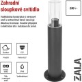 Zahradní sloupkové svítidlo Zala 14x50 cm antracitové