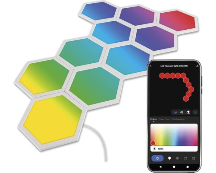Nástěnné LED svítidlo GoSmart Hexagon 10 dílů vícebarevné