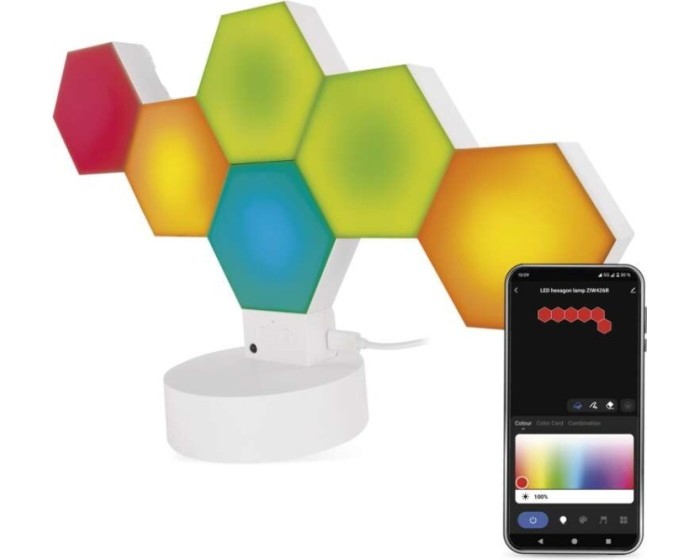 Stolní LED lampa GoSmart Hexagon 6 dílů vícebarevná/bílá