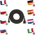 Venkovní prodlužovací kabel s 1 zásuvkou ZANE 25 m 2,5 mm² černý