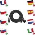 Venkovní prodlužovací kabel se 2 zásuvkami ZANE 10 m černý