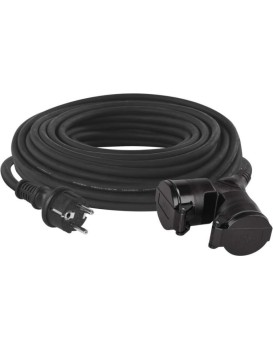 Venkovní prodlužovací kabel se 2 zásuvkami ZANE 20 m 1,5 mm² černý