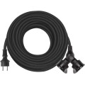 Venkovní prodlužovací kabel se 2 zásuvkami ZANE 20 m 1,5 mm² černý