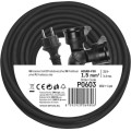 Venkovní prodlužovací kabel se 2 zásuvkami ZANE 20 m 1,5 mm² černý