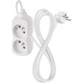 Prodlužovací kabel se 2 zásuvkami 1 mm² MEZA 1,4 m bílý