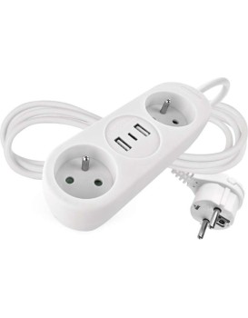 Prodlužovací kabel s 2 zásuvkami, 2 USB a USB-C Taylor 1,4 m bílý