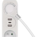 Prodlužovací kabel s 2 zásuvkami, 2 USB a USB-C Taylor 1,4 m bílý