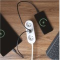 Prodlužovací kabel s 2 zásuvkami, 2 USB a USB-C Taylor 2 m bílý