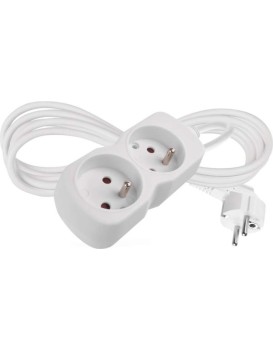 Prodlužovací kabel se 2 zásuvkami 1 mm² MEZA 2 m bílý