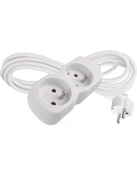 Prodlužovací kabel se 2 zásuvkami 1 mm² MEZA 3 m bílý