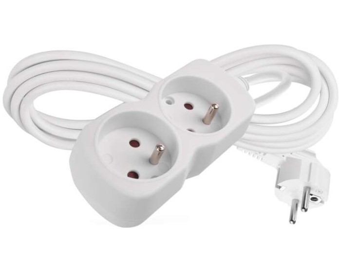Prodlužovací kabel se 2 zásuvkami 1 mm² MEZA 3 m bílý
