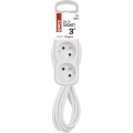 Prodlužovací kabel se 2 zásuvkami 1 mm² MEZA 3 m bílý
