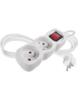 Prodlužovací kabel se 2 zásuvkami a vypínačem 1 mm² MEZA 1,4 m bílý