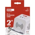 Prodlužovací kabel Daca se 2 zásuvkami 2 m bílý