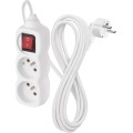 Prodlužovací kabel se 2 zásuvkami a vypínačem 1 mm² MEZA 3 m bílý