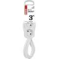 Prodlužovací kabel se 2 zásuvkami a vypínačem 1 mm² MEZA 3 m bílý