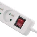 Prodlužovací kabel s vypínačem, 5 zásuvkami a USB porty 1,5 mm² CABRERA 3 m bílý