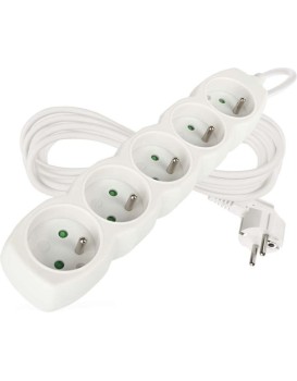 Prodlužovací kabel s 5 zásuvkami 1,5 mm² Riko 5 m bílý