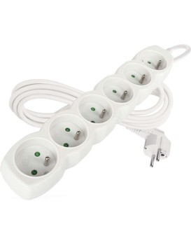 Prodlužovací kabel s 6 zásuvkami Riko 3 m bílý II