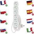 Prodlužovací kabel s 6 zásuvkami Riko 3 m bílý II