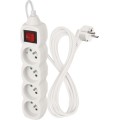 Prodlužovací kabel s vypínačem a 4 zásuvkami 1,0 mm² KIKOK 2 m bílý