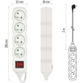 Prodlužovací kabel s vypínačem a 4 zásuvkami 1,0 mm² KIKOK 2 m bílý