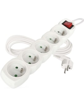 Prodlužovací kabel s vypínačem a 5 zásuvkami Riko 3 m bílý II
