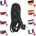 Prodlužovací kabel se 3 zásuvkami Kiko 5 m černý