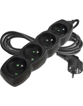 Prodlužovací kabel se 4 zásuvkami 1,0 mm² KIKOK 3 m černý