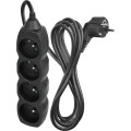 Prodlužovací kabel se 4 zásuvkami 1,0 mm² KIKOK 3 m černý