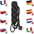 Prodlužovací kabel se 4 zásuvkami 1,0 mm² KIKOK 3 m černý