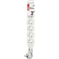 Prodlužovací kabel s 6 zásuvkami 1 mm² Riko 2 m bílý