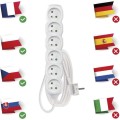 Prodlužovací kabel s 6 zásuvkami 1 mm² Riko 2 m bílý