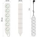 Prodlužovací kabel s 6 zásuvkami 1 mm² Riko 2 m bílý