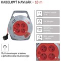 Prodlužovací kabel Daos na bubnu s pohyblivým středem se 4 zásuvkami 1,0 mm² 10 m červený
