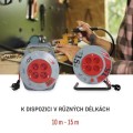 Prodlužovací kabel Daos na bubnu s pohyblivým středem se 4 zásuvkami 1,0 mm² 10 m červený